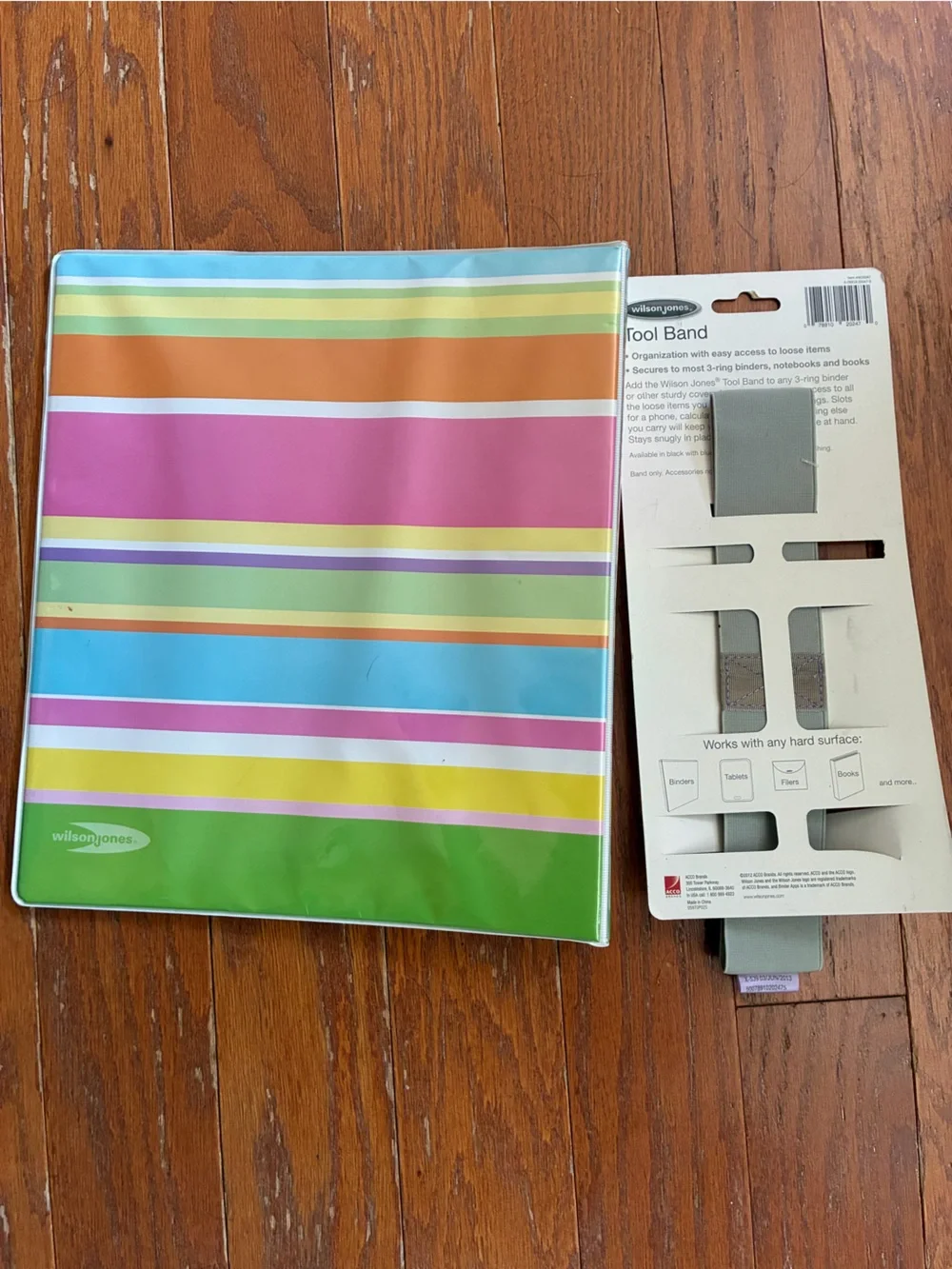Vintage Wilson Jones 3-Ring Binder & Matching Binder Apps Elastic Tool Band Set